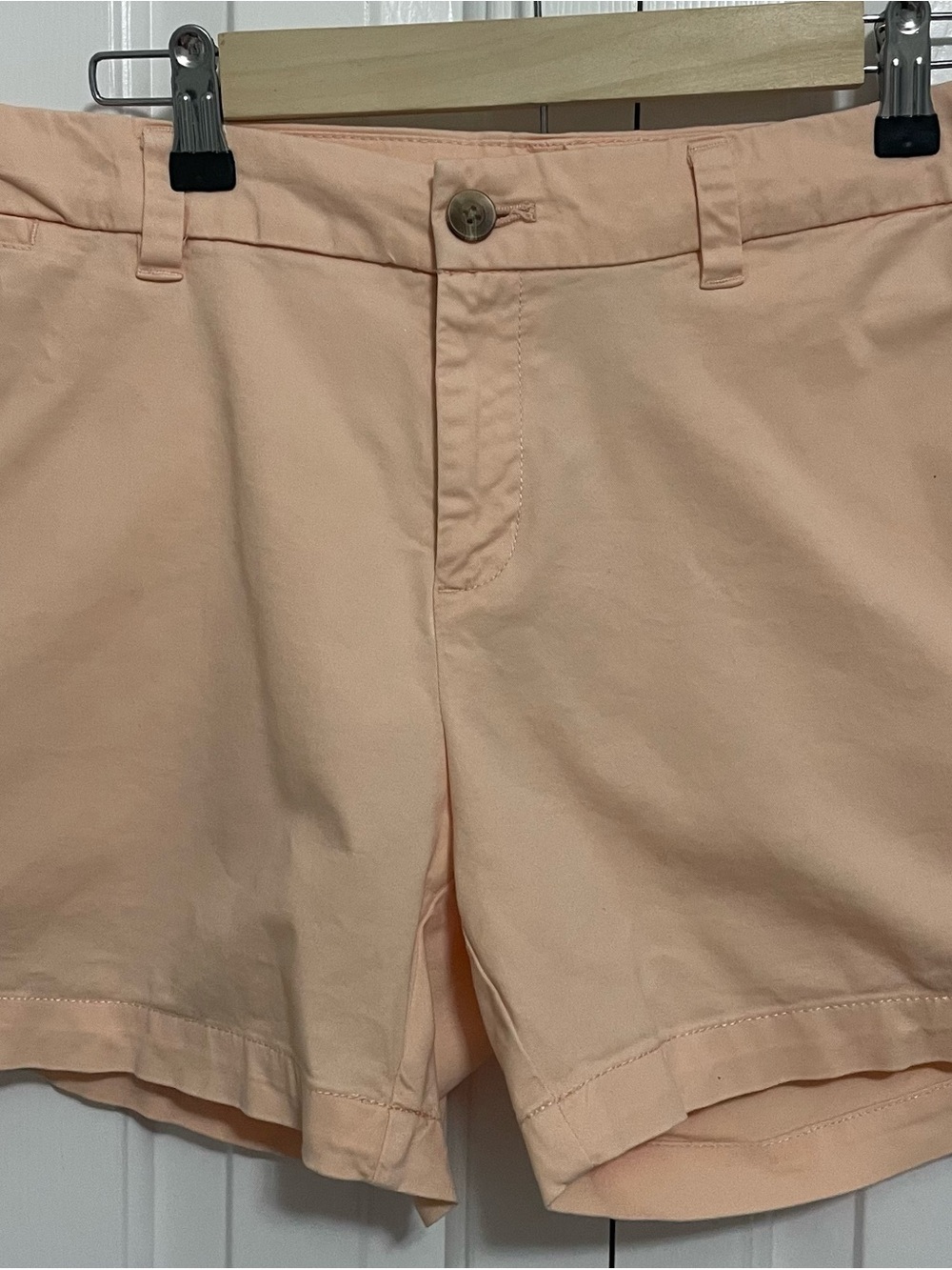 Faded Glory Peach Flat-Front Chino Shorts